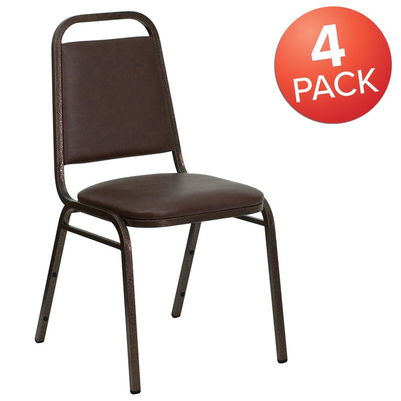 4 Pack Trapezoidal Back Stacking Banquet Chair - 20.25"D x 17.5"W x 34"H