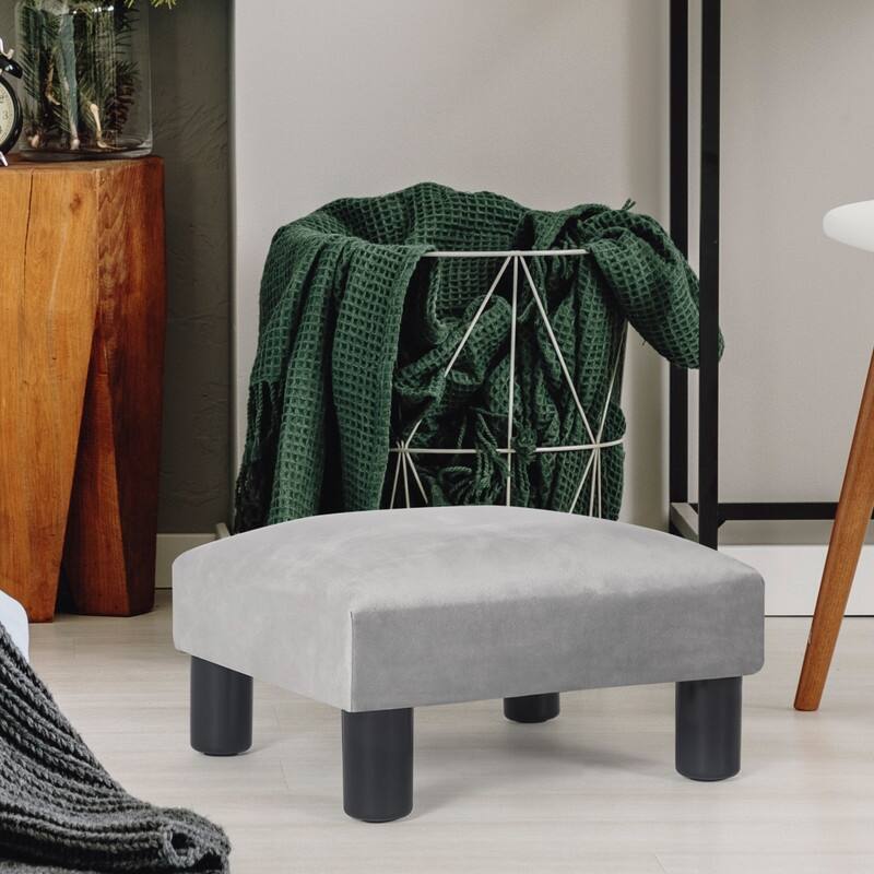 Adeco 15'' Small Ottoman Upholstered Foot Rest