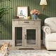 Furniture Style Dog Crate End Table With Drawer Pet Kennels - 28’’w X 