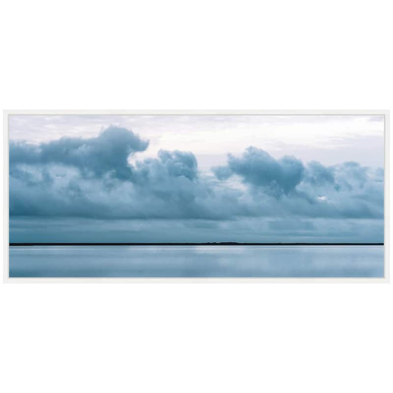 Kate and Laurel Sylvie Minimalist Sky Reflection In Iceland Framed Canvas by Michael Schauer