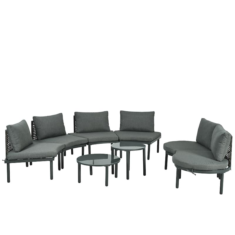 8-Piece Patio Sofa Furniture Set Gray