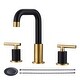 preview thumbnail 16 of 23, WOWOW 8-inch Dual Handle Widespread Bathroom Faucet Gold and Black