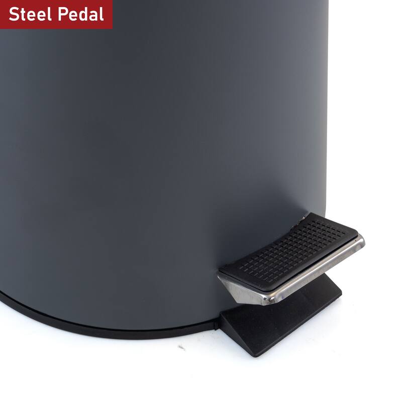 12 Liter Compact Soft Close Pedal Small Room Trash Bin Gray and Copper