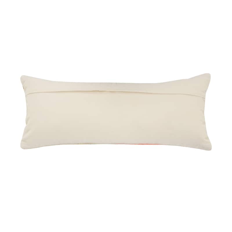Sevita White Chevron Striped Multi Throw Pillow 18 inch