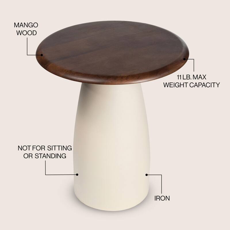 Skye 18" Square Wood/Metal Accent Table - 15.75L x 15.75W x 18H