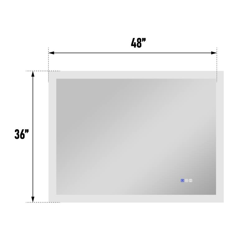 Bathroom Wall Mounted Frameless LED Mirror Super Bright Light With Anti-Fog (Horizontal/Vertical)
