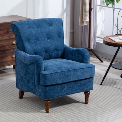 Chenille Accent Chair with Retro Legs