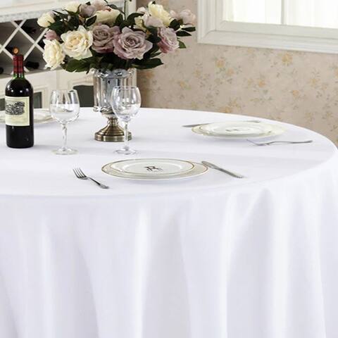 Fabstyles Hotel Solid White Cotton Tablecloth