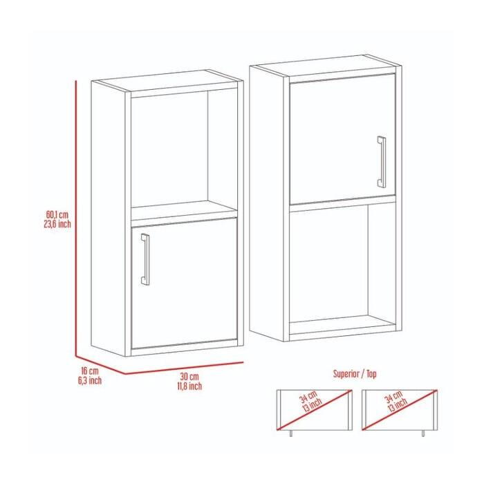 Oba 2Pc WallMounted Bathroom Medicine Cabinet Enginereed wood - N/A