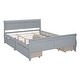 preview thumbnail 7 of 11, Queen Size Bed Frame Solid Pine Wood Construction Storage Bed Curved Legs Design Platform Bed with Headboard & 4 Drawers, Grey