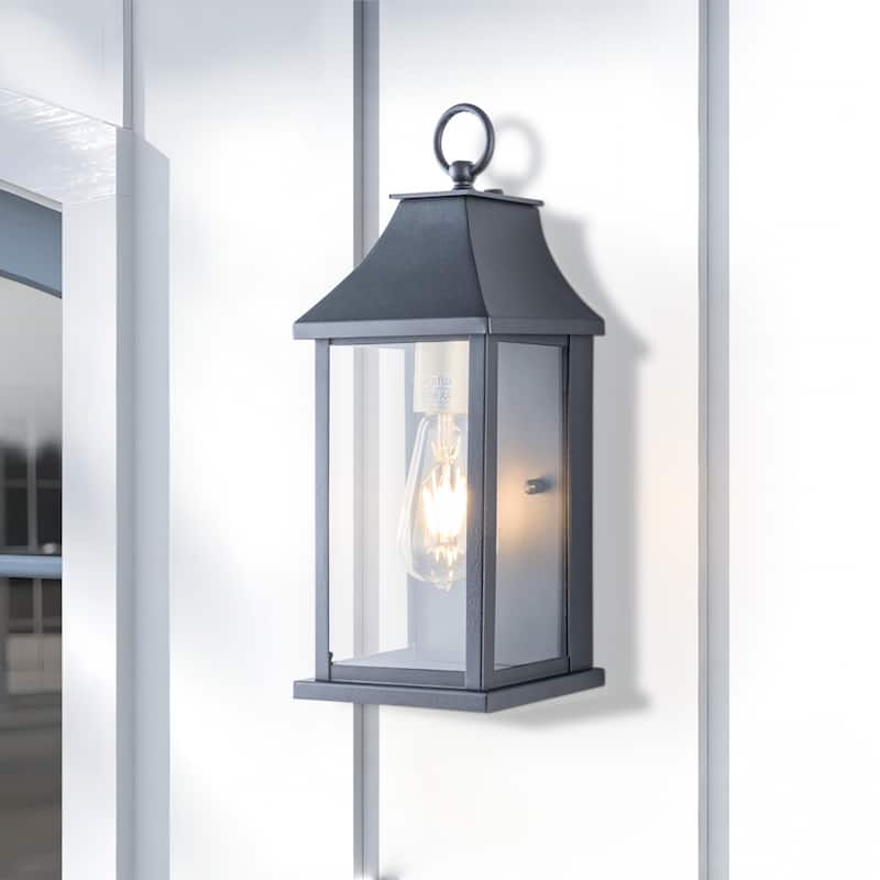 Maxax Black Metal Glass Shade Outdoor Wall Light