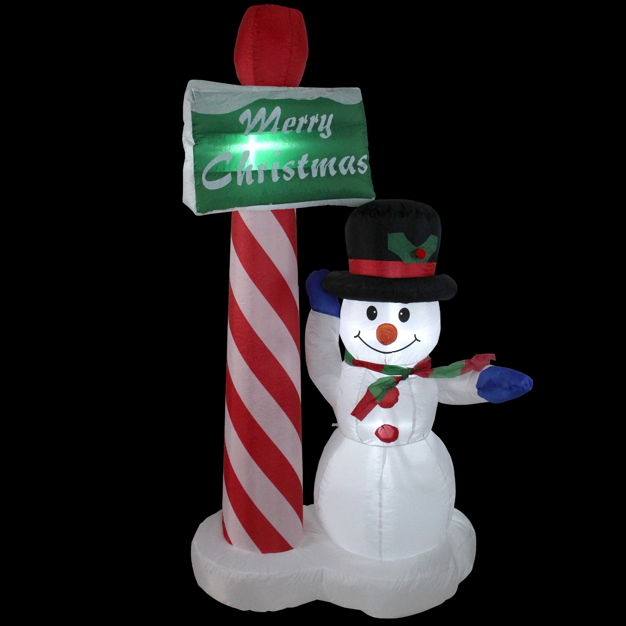 Shop 6 Inflatable Lighted Snowman With Merry Christmas Sign Christmas Yard Art Decoration Overstock 25446188