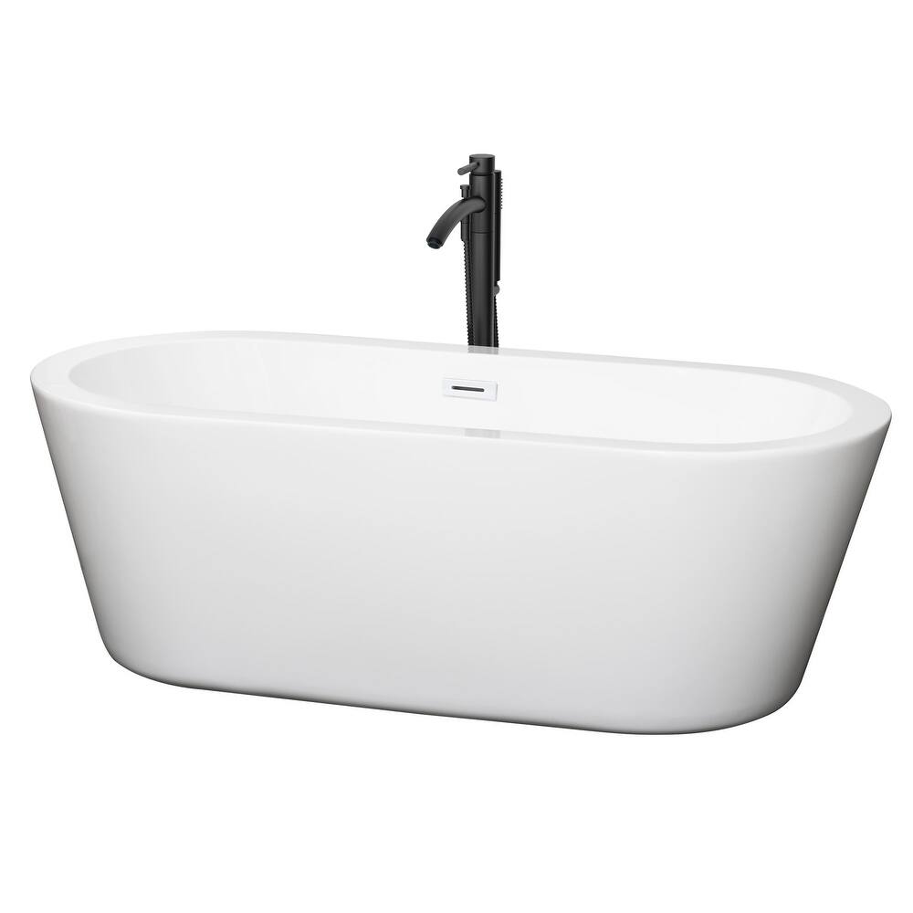 Wyndham Collection Mermaid 67" Free Standing Acrylic Soaking Tub with
