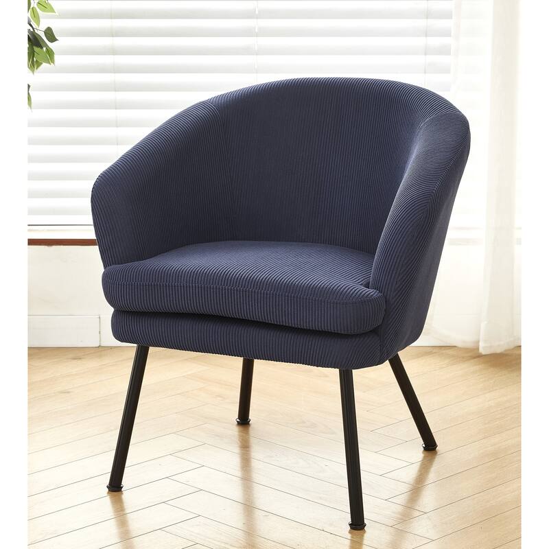 Mid Century Modern Upholstered Living Room Accent Chair - Blue