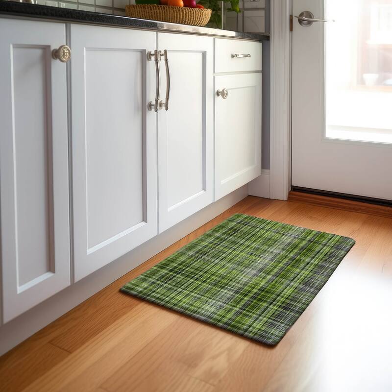 Premium Washable Super Soft Plaid Mayfield Rug - Green - 1' 8" x 2' 6" - Rectangle