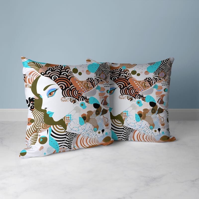 Modern Magic Faux Suede Reversible Throw Pillow Blue and Bronze
