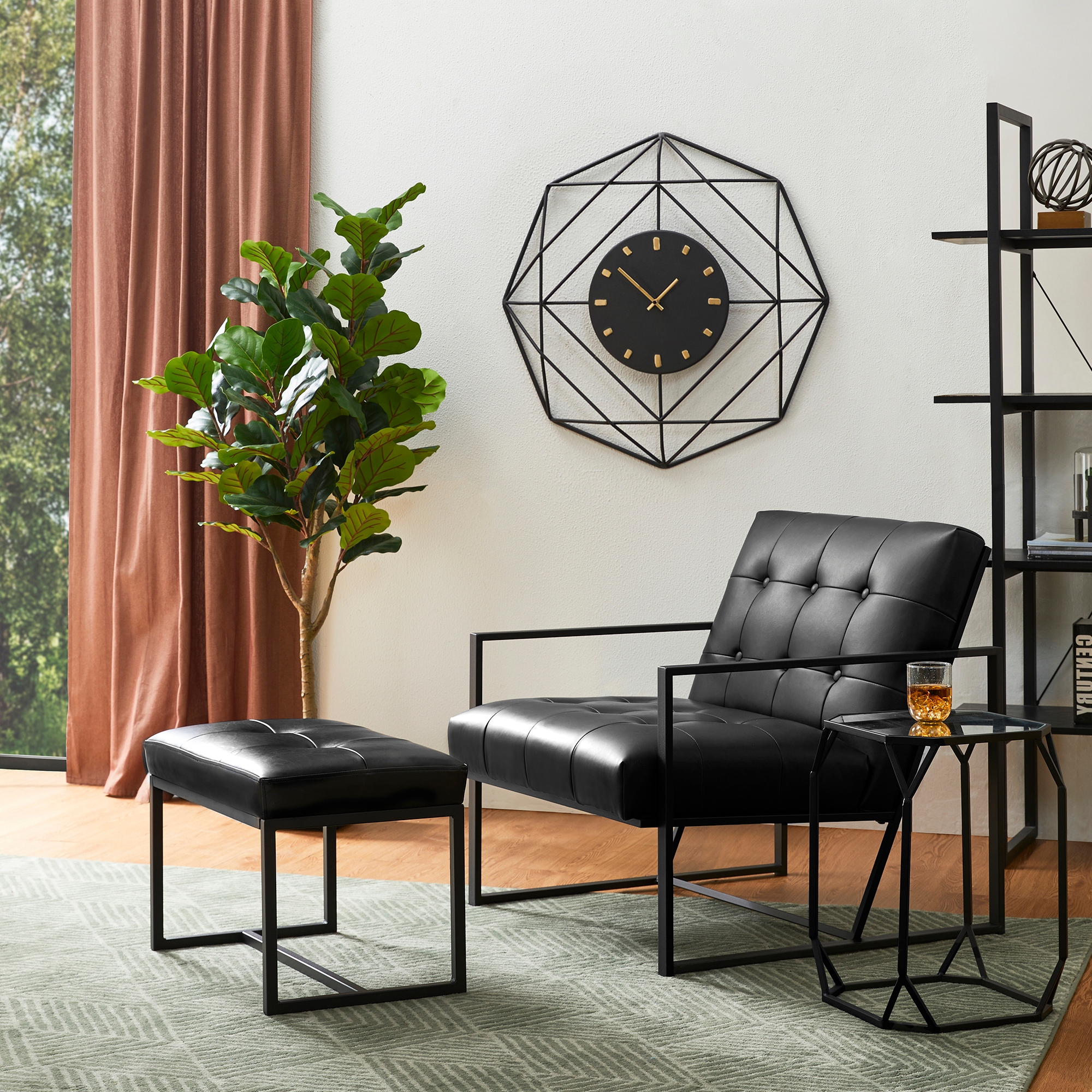 Tufted leather accent 2025 chair