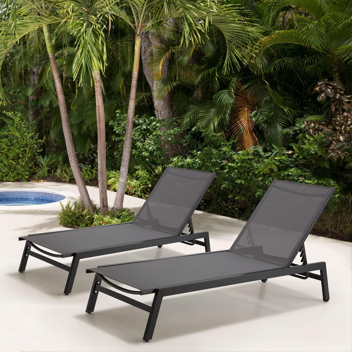 Black aluminum best sale chaise lounge