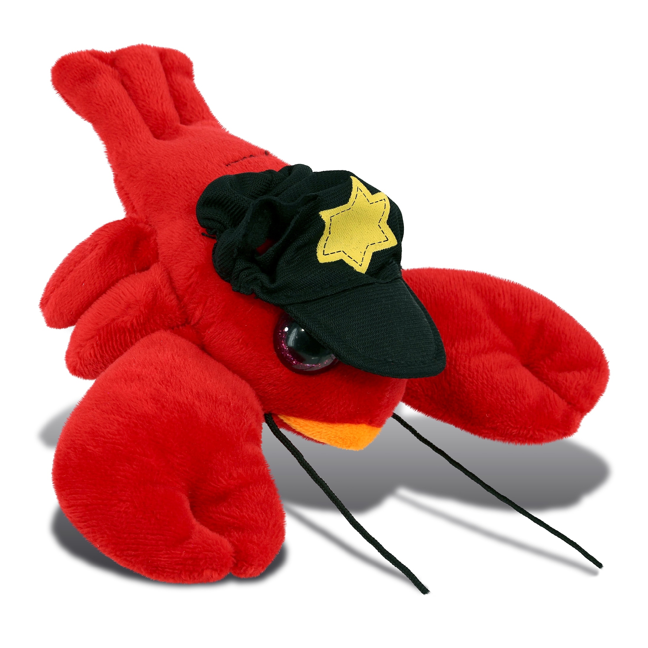 DolliBu Red Lobster Big Eye Police Officer Plush Toy with Cop Cap - 6 inches