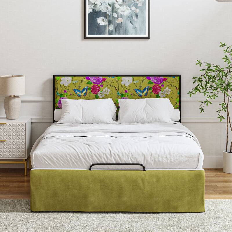 Oliver Modern Washable Slipcover Bed Upholstered Metal by HULALA HOME