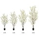 preview thumbnail 4 of 3, 6.5ft Cream White Artificial Cherry Blossom Flower Tree Plant in Black Pot - 78" H x 36" W x 36" DP