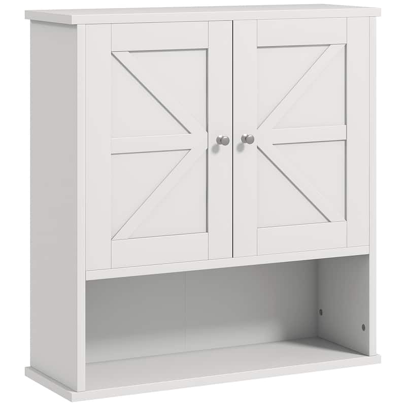 Farmhouse Bathroom Wall Mounted Medicine Cabinet with Open Shelf