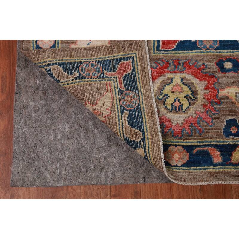 Hand Knotted Oriental 100% Wool Carpet Transitional All-Over Brown Oushak Area Rug - 11' 9'' X 9' 2''