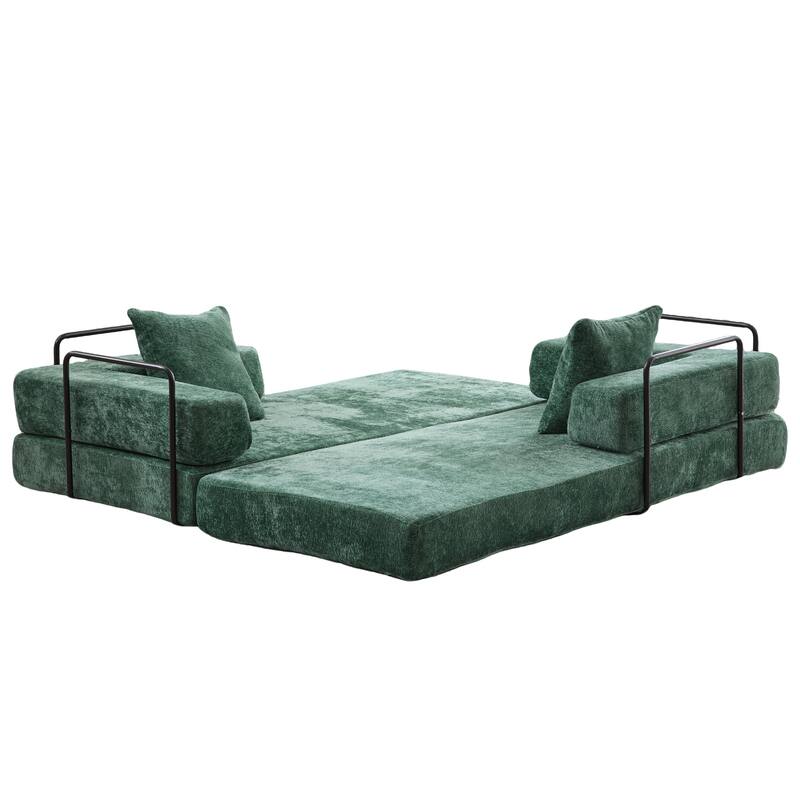 Floor Couch,Compression Sofa,Convertible Floor Sofa Bed-with Pillow Back Support Armrest,Comfy Futon Couch Lounge Sleeper Bed
