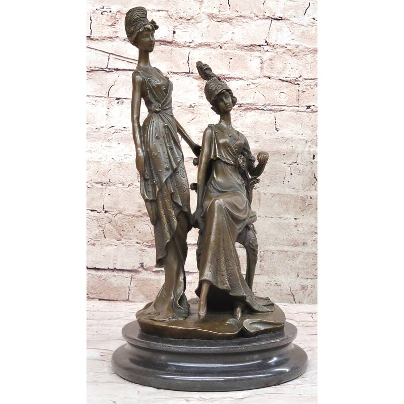 Signed Original Mavchi Showgirls Follies Bronze Sculpture Art Deco Large Figurine