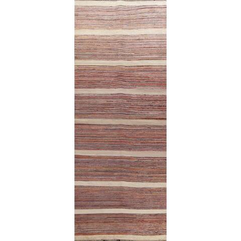 Striped Gabbeh Kashkoli Oriental Runner Rug Hand-knotted Wool Carpet - 5'0" x 14'7"