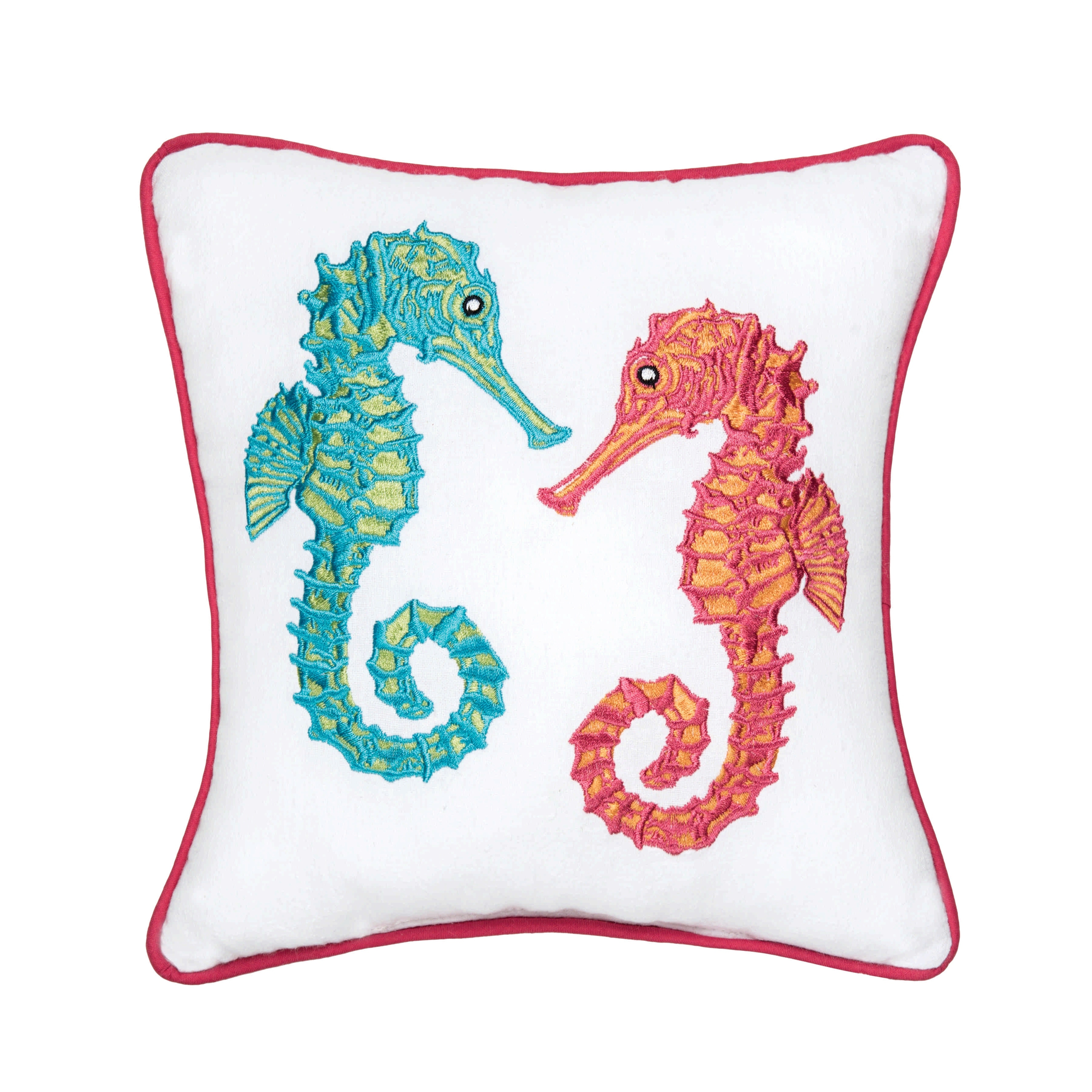 Seahorse Duo Mini Accent Pillow, 10" x 10"