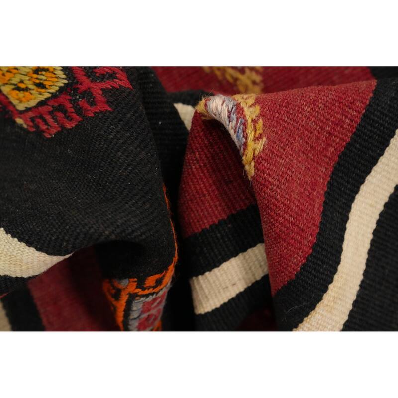 Hand Woven Oriental 100% Wool Carpet Southwestern Tribal Multi-Colored Kilim Area Rug - 10' 0'' X 5' 9''