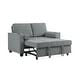 preview thumbnail 6 of 11, 3-in-1 Pull-Out Sleeper Sofa Bed Convertible Adjustable Multi-Functional Loveseat with USB Port