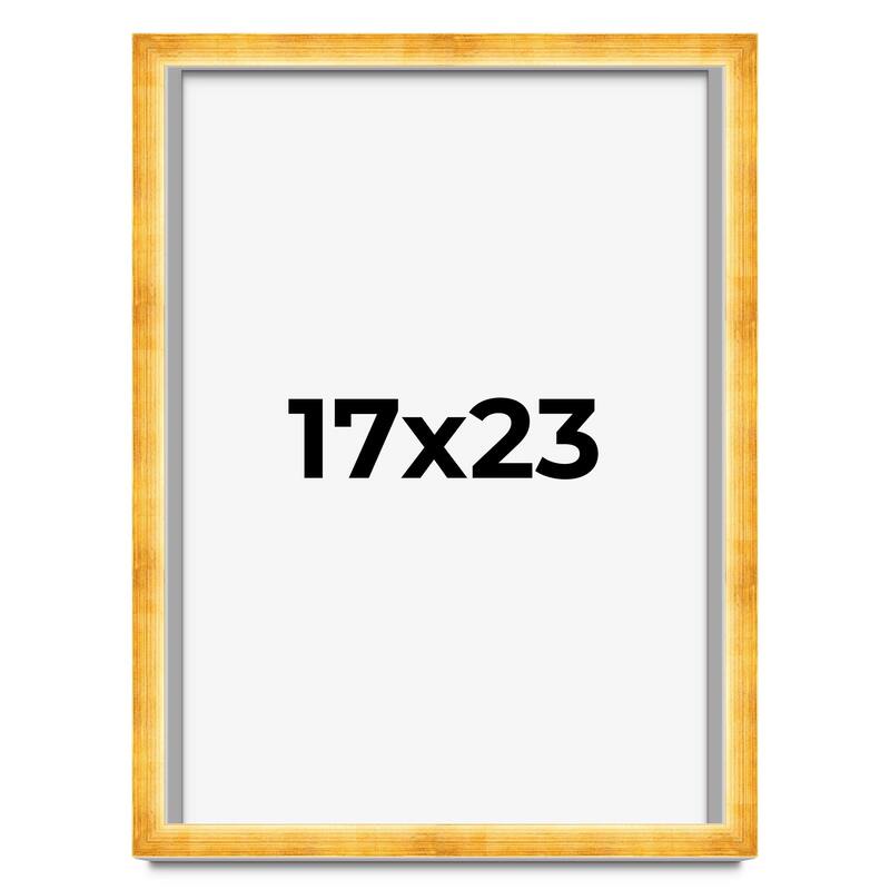 17x23 Shadow Box Frame Gold | 1.625 Inches Deep Real Wood Traditional