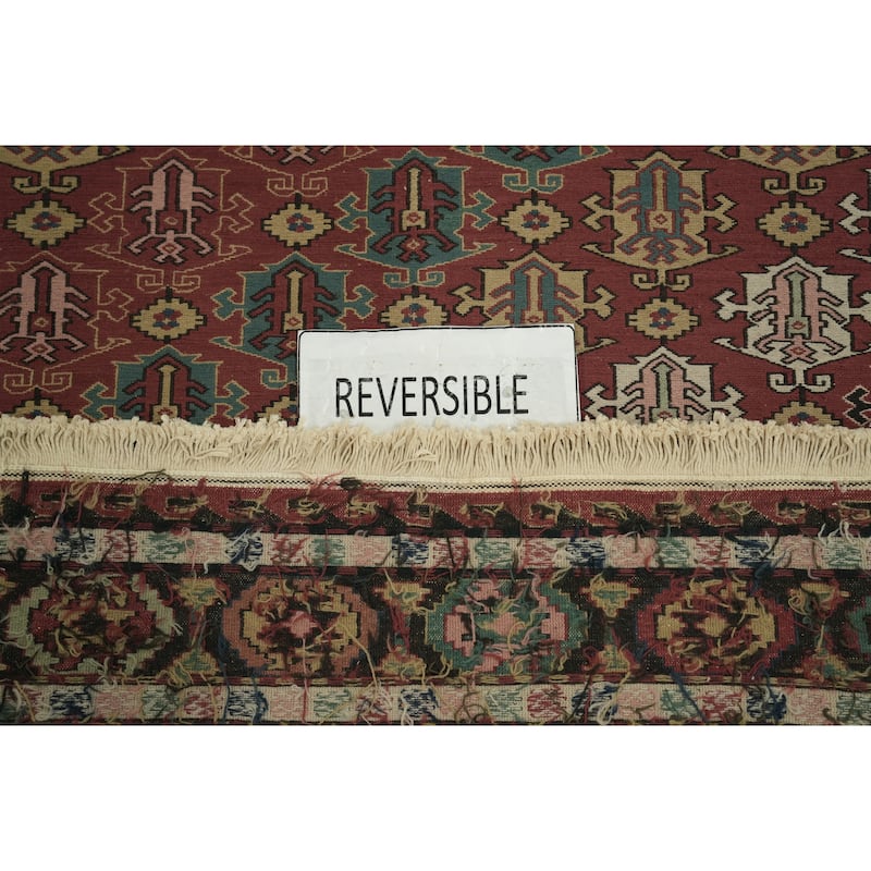 Hand Woven Oriental 100% Wool Carpet Traditional Tribal Oranges & Rust Sumak Area Rug - 12' 0'' X 9' 5''