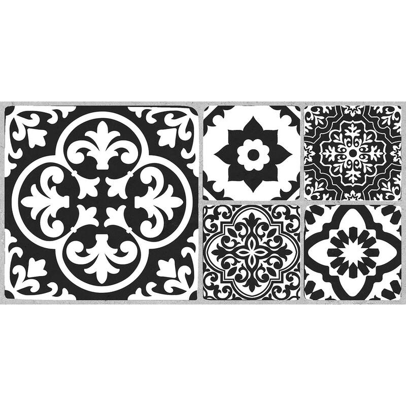 Valencia Charcoal Peel and Stick Floor Tiles