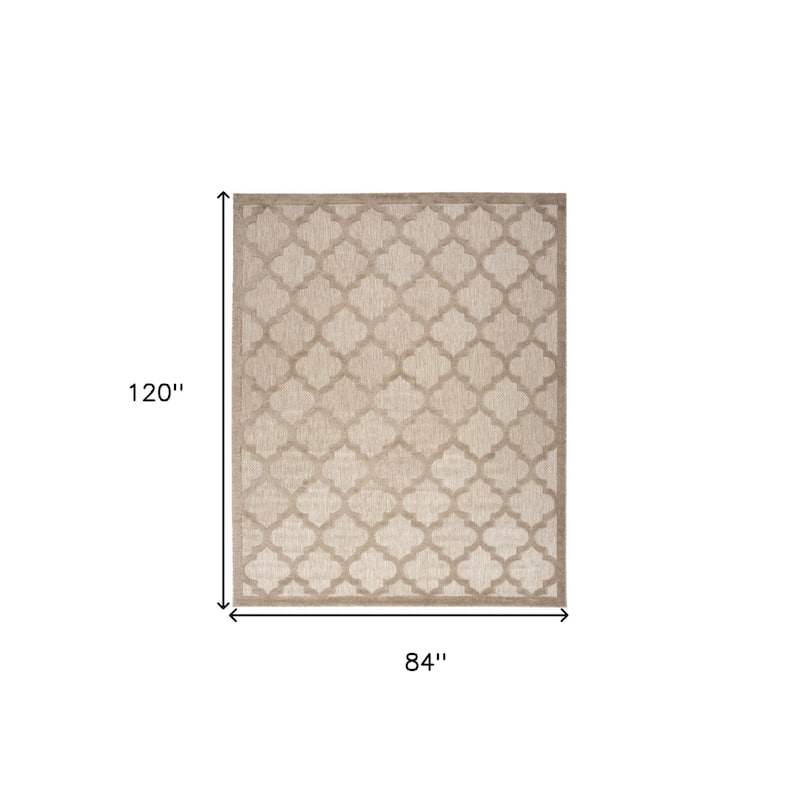 HomeRoots Contemporary Rectangle Outdoor Rug - 7' X 10'