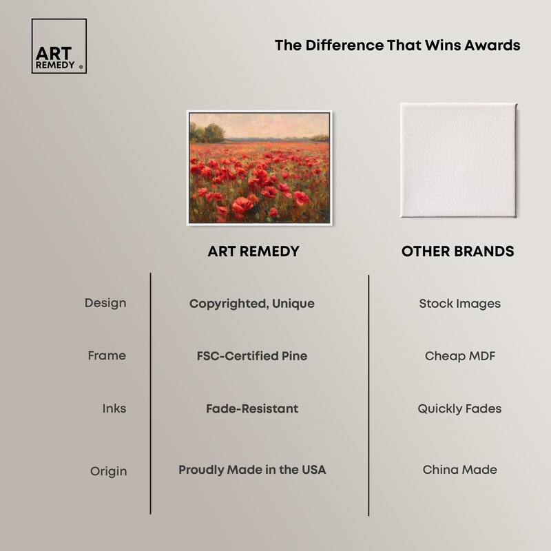 Sea of Red Poppies II Canvas by Art Remedy