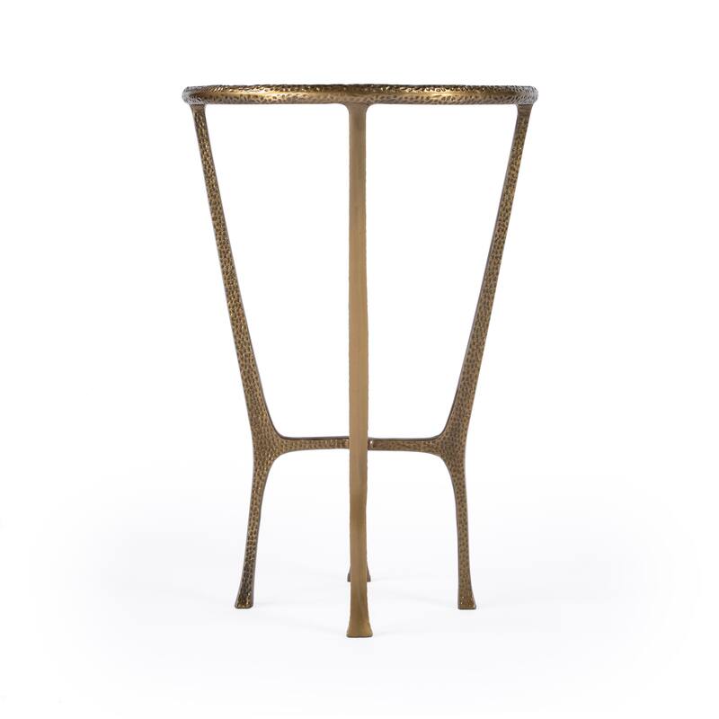 Handmade Flavio Metal and Stone End Table (India)