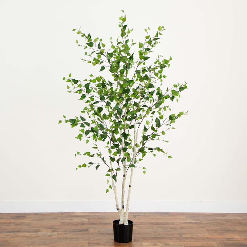 Potted Birch Artificial Tree - 7' - Green