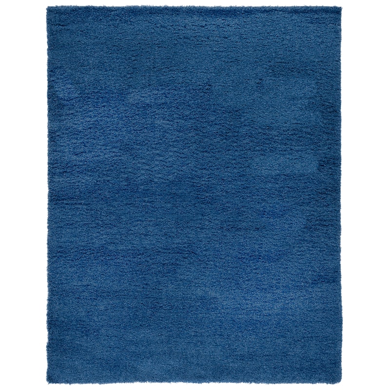 SAFAVIEH Laguna Shag Verdiana Solid Color 2-inch Thick Rug. - 9' x 12' - Blue - Rectangle