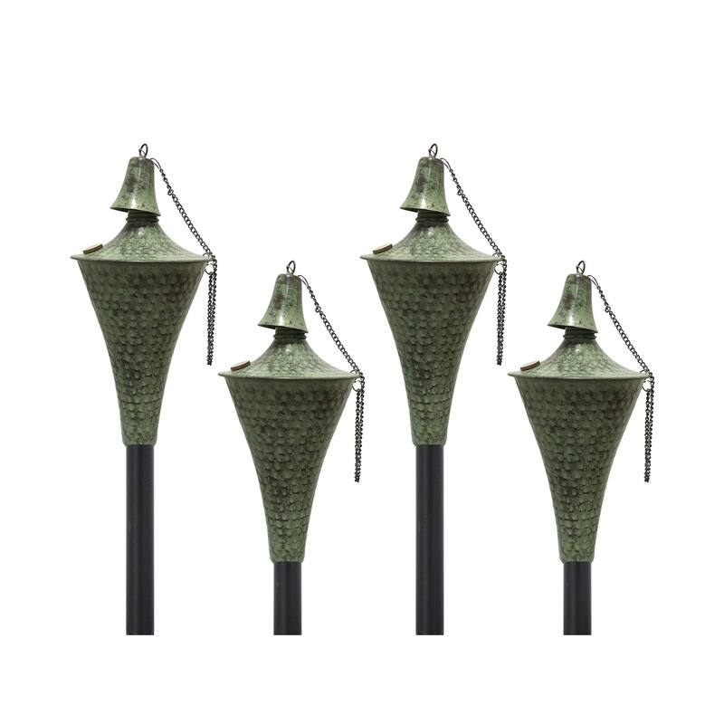 Oahu Tiki Torch - Hammered Patina - 4 Pack