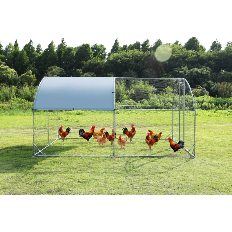 Large Metal Chicken Coop, Net Chicken Cage with Oxford Cloth Waterproof