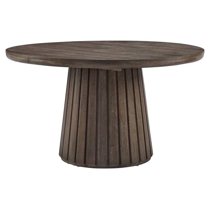Magnussen Home Kavanaugh Weathered Kona Brown Extendable Round Dining Table - 54''W x 54''D x 30''H - 54''W x 54''D x 30''H
