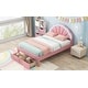 preview thumbnail 29 of 48, Seashell-Shaped Platform Bed Frame with 2 Drawers & LED