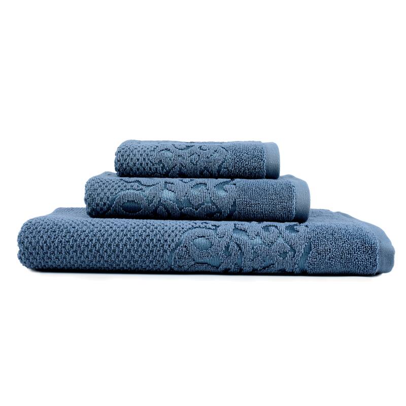 East'N Blue Galata Turkish Cotton Bath Towel Set (Set of 3) - (1 Bath Towel, 1 Hand Towel, 1 Washcloth)