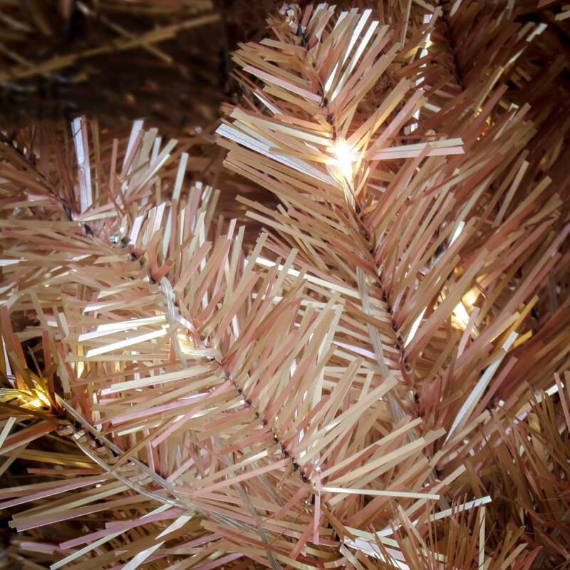 National Tree Company 10 ft. Pre-Lit Christmas Rose Gold Metallic Tree - 10 Foot