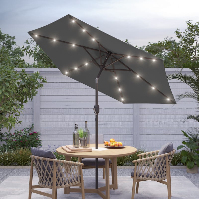 Bonosuki 7.5Ft LED Patio Market Umbrella Outdoor Table Umbrella - Anthracite