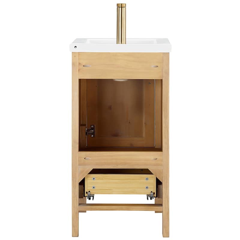 Gela Single Bath Vanity with Ceramic Basin Top without Mirror