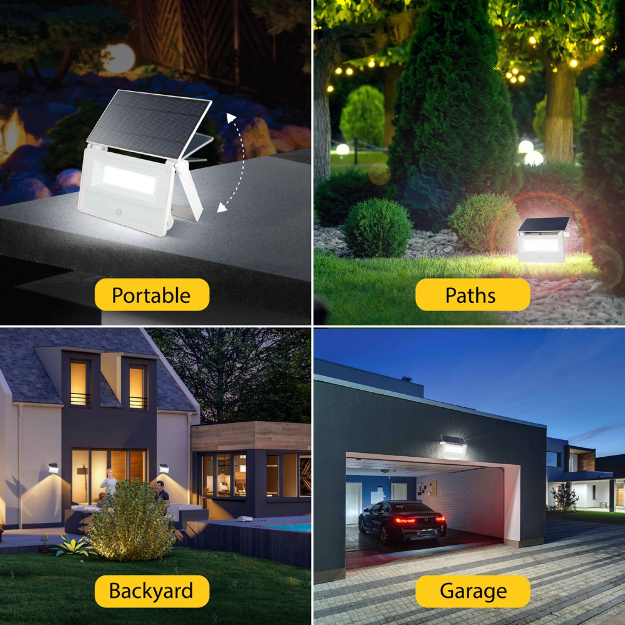 Bell + Howell Bionic Spotlight Flex Pro 1500 Lumens Solar Powered Motion  Sensor Outdoor Security Light - 9\, image size:2100x2100